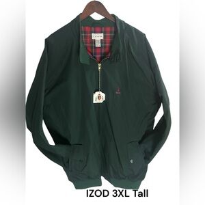 Izod Dark Green Lightweight Jacket Sz 3XLTALL New Old Stock